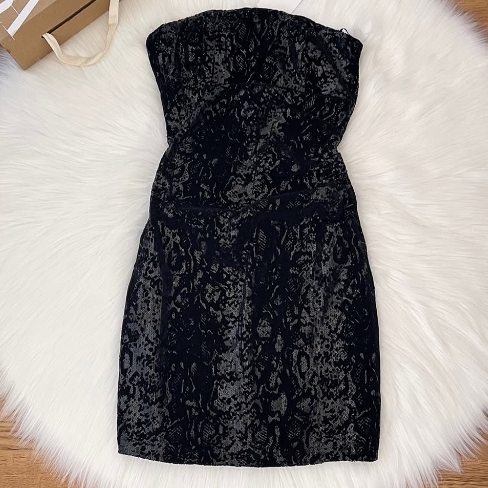 ZARA Black Velvet Sequin Mini Dress